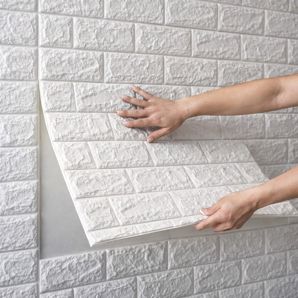 Placa Autoadhesiva Revestimiento Pared Interior, color blanco (pack 10 Un).